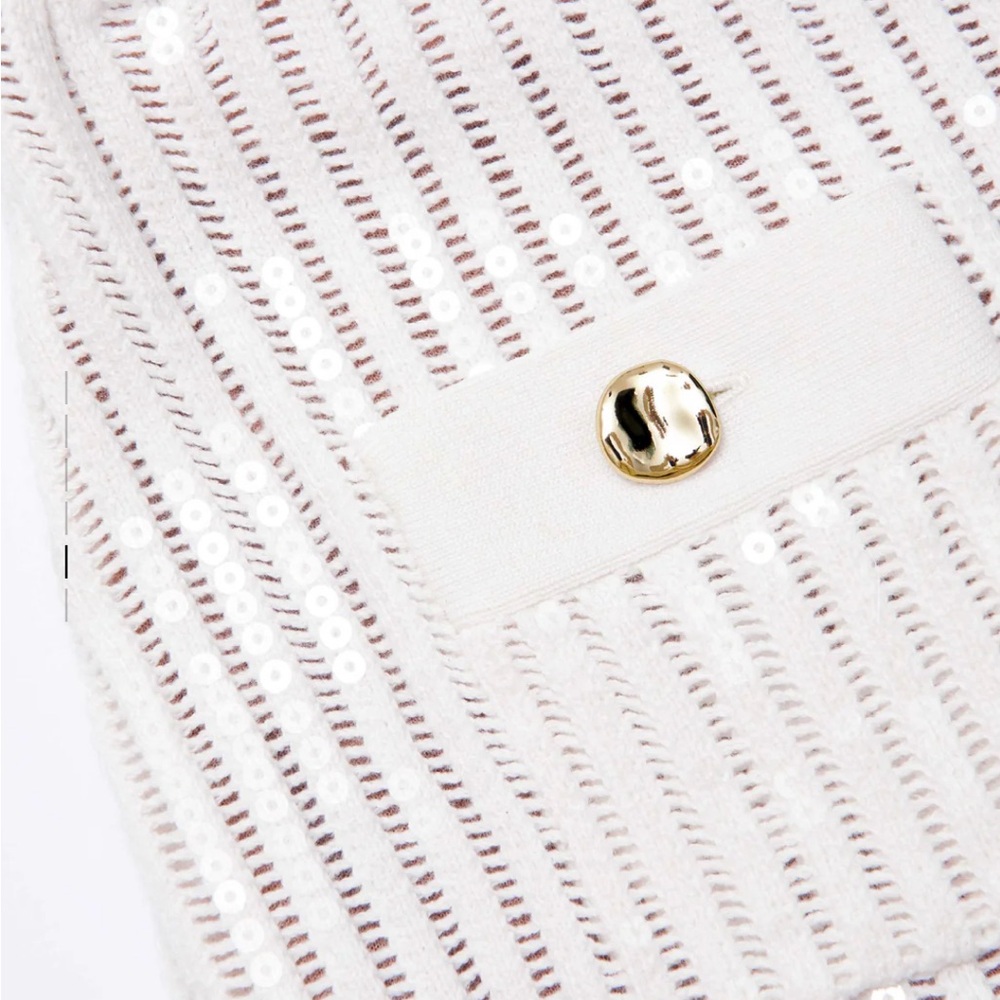 Never worn Self-Portrait Ivory Sequin Mini Skirt